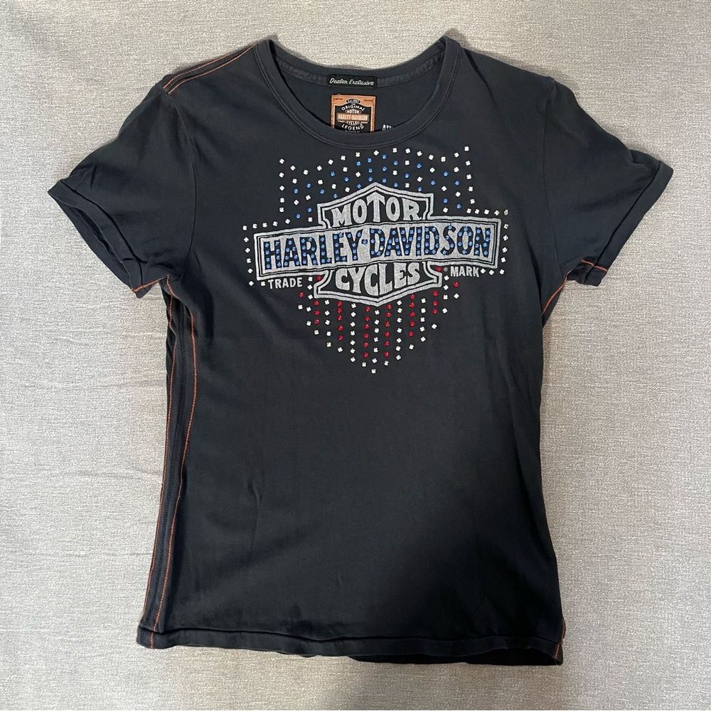 Harley-Davidson sequined shield t shirt